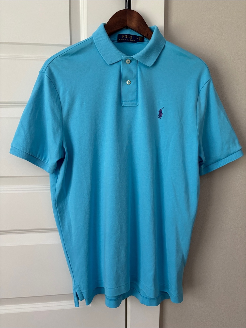 Polo by Ralph Lauren Aqua Blue Classic Polo with Purple Pony